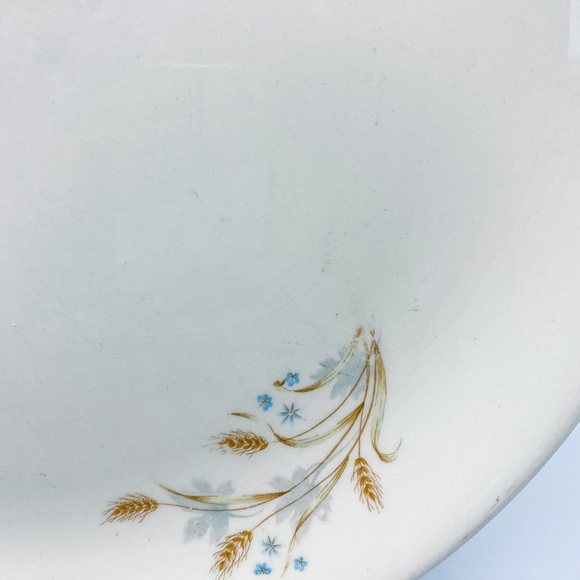 Vintage Japan Autumn Wheat 8701 with Blue Flowers Circular 11.5” Platter - Picture 6 of 8